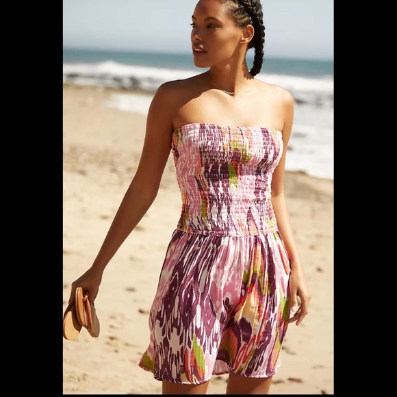 Anthropologie NWT Reversible Smocked Mini Dress Size XL. - Picture 3 of 10